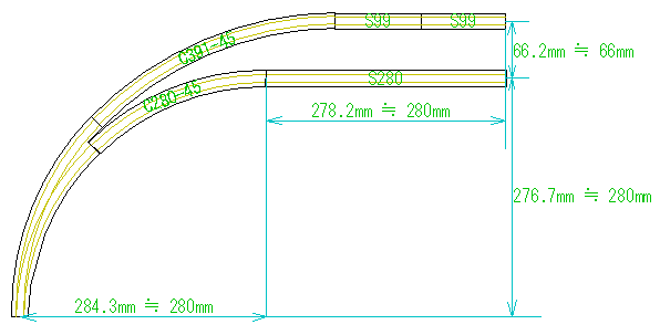 TOMIX カーブポイントで平行線に分岐（siding）